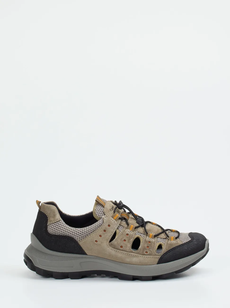 Sioux – Slipper aus Veloursleder und Mesh sandbeige