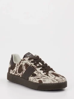Sioux – Sneaker aus Fell braun mit Animal-Print