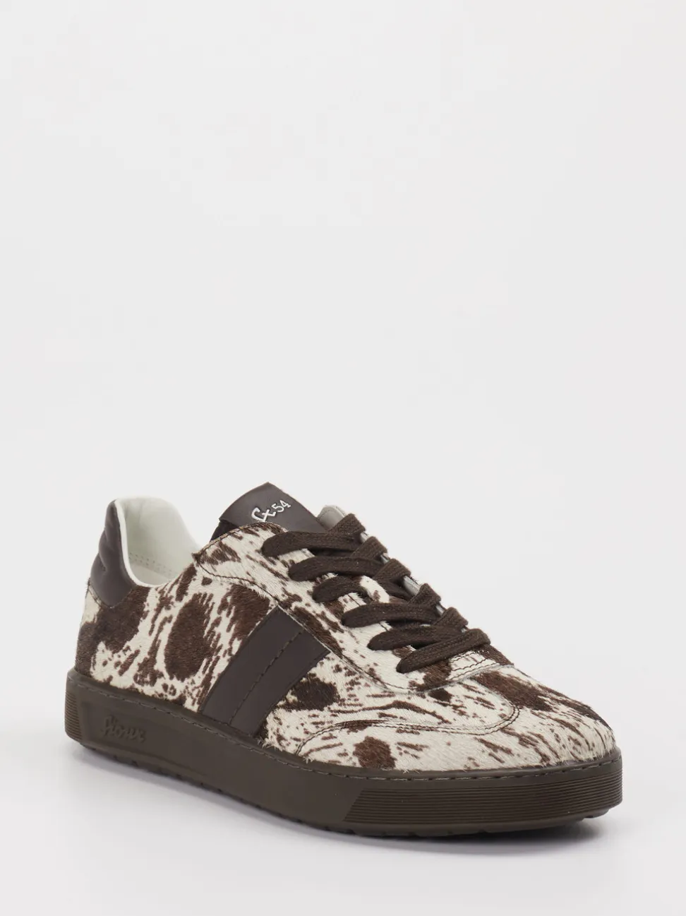 Sioux – Sneaker aus Fell braun mit Animal-Print