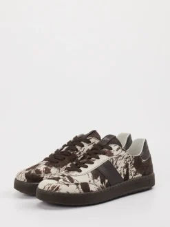 Sioux – Sneaker aus Fell braun mit Animal-Print
