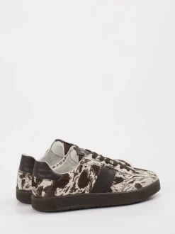 Sioux – Sneaker aus Fell braun mit Animal-Print