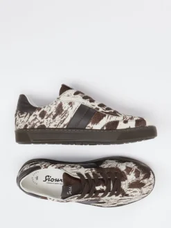 Sioux – Sneaker aus Fell braun mit Animal-Print