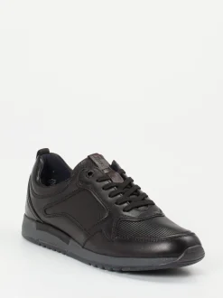 Sioux – Sneaker aus geprägtem Leder schwarz
