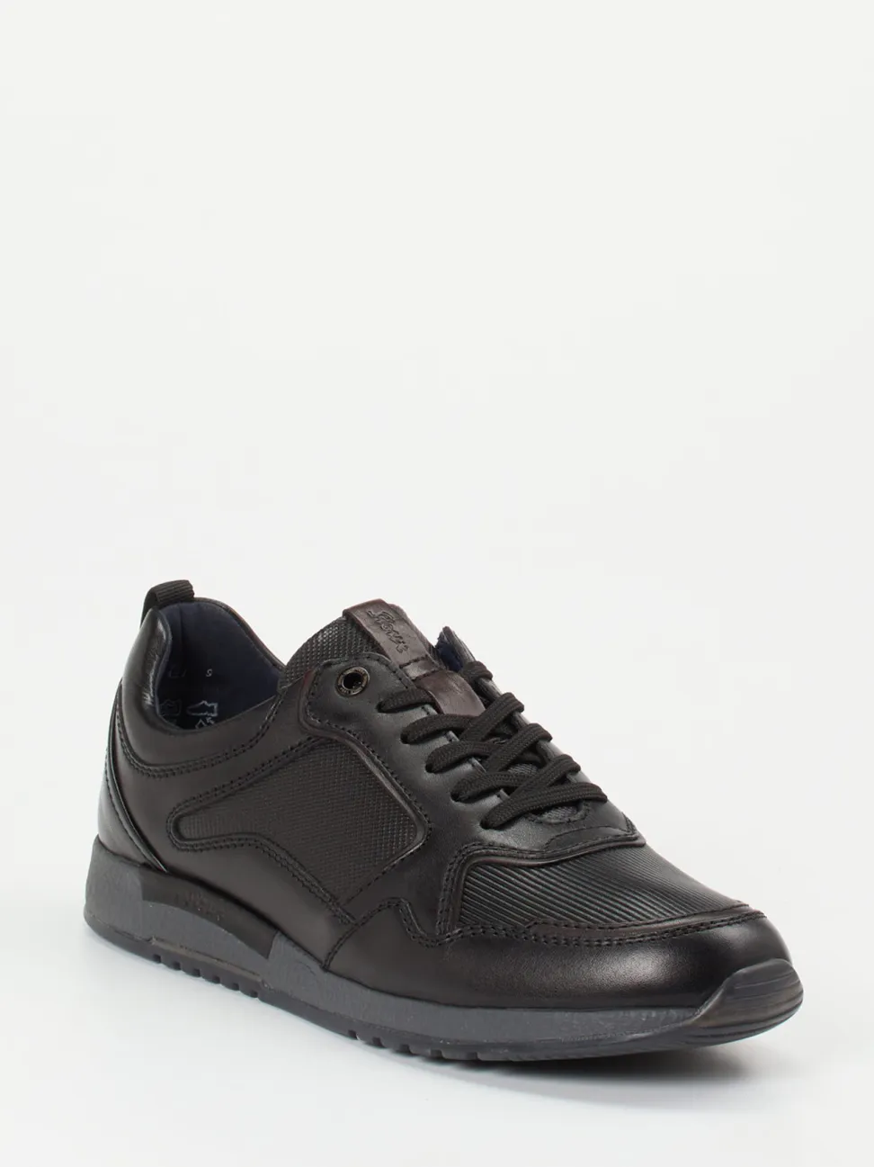 Sioux – Sneaker aus geprägtem Leder schwarz