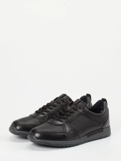 Sioux – Sneaker aus geprägtem Leder schwarz