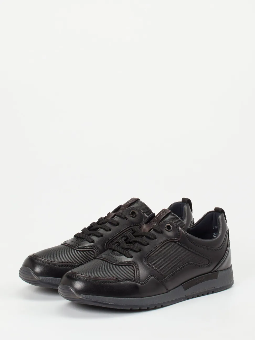 Sioux – Sneaker aus geprägtem Leder schwarz