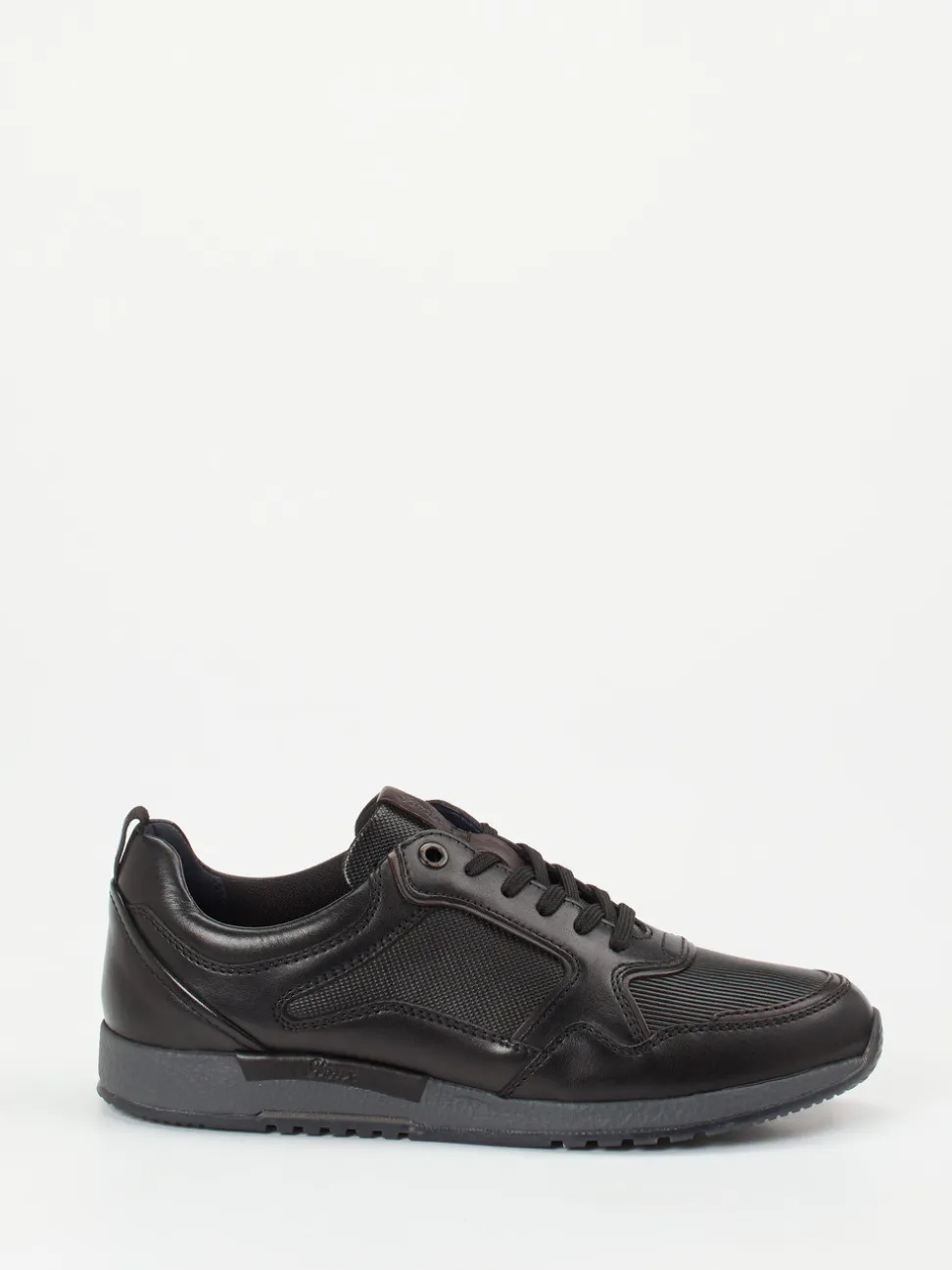 Sioux – Sneaker aus geprägtem Leder schwarz