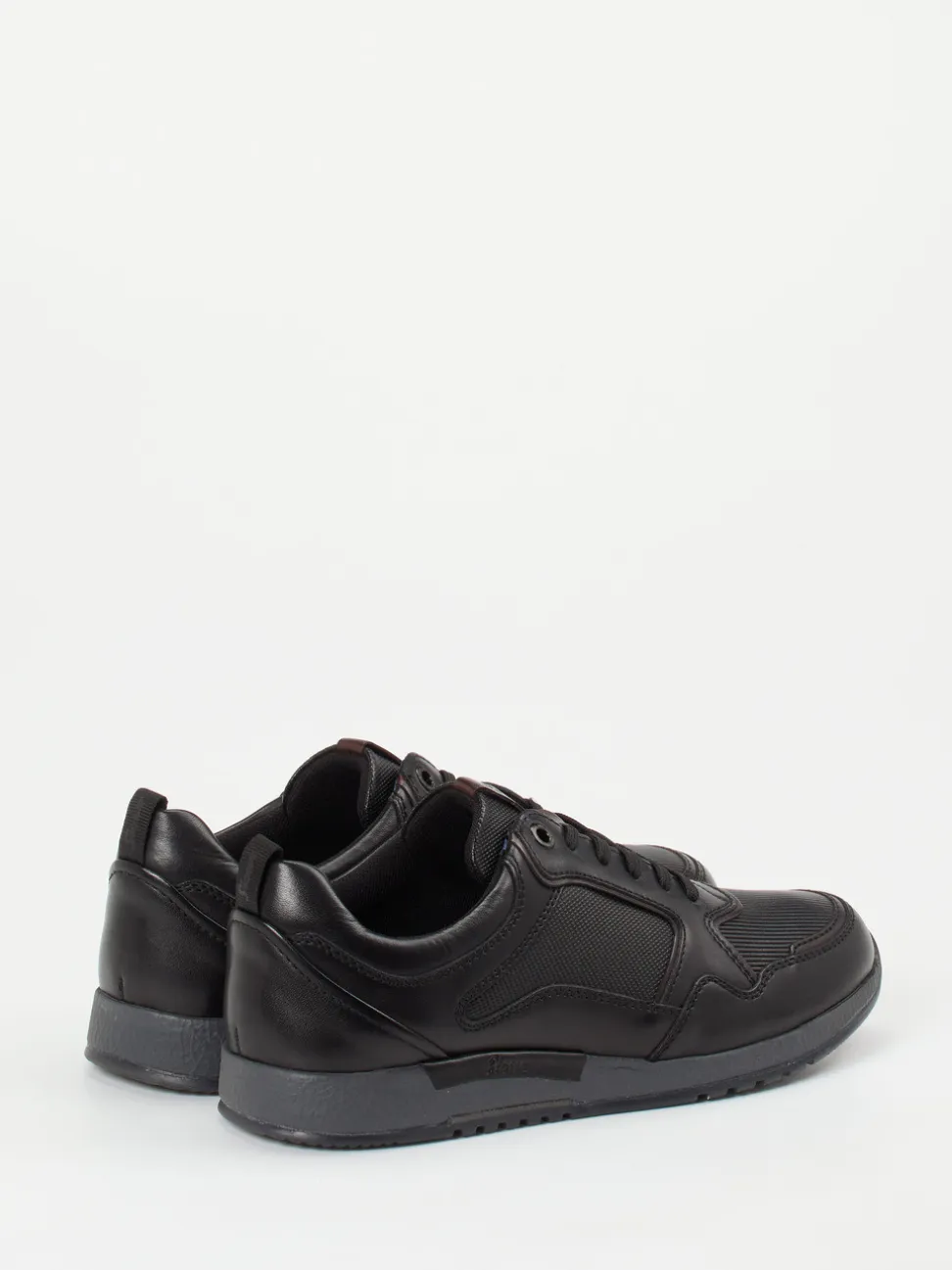 Sioux – Sneaker aus geprägtem Leder schwarz