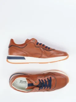 Sioux – Sneaker aus geprägtem Leder in Braun
