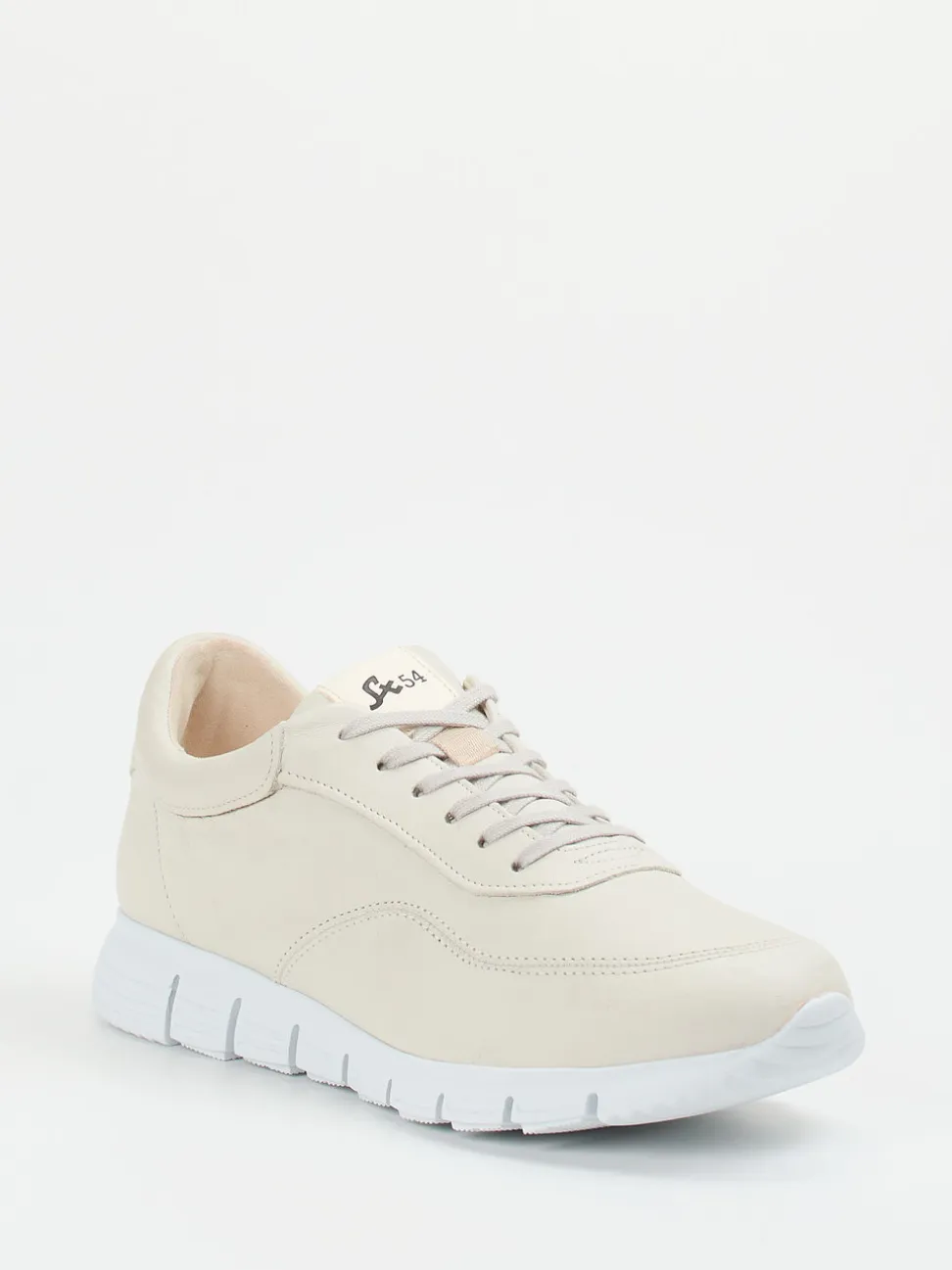 Sioux – Sneaker aus Kalbleder in Cremeweiß
