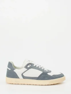 Sioux – Sneaker aus Kalbleder Offwhite-Blaugrau