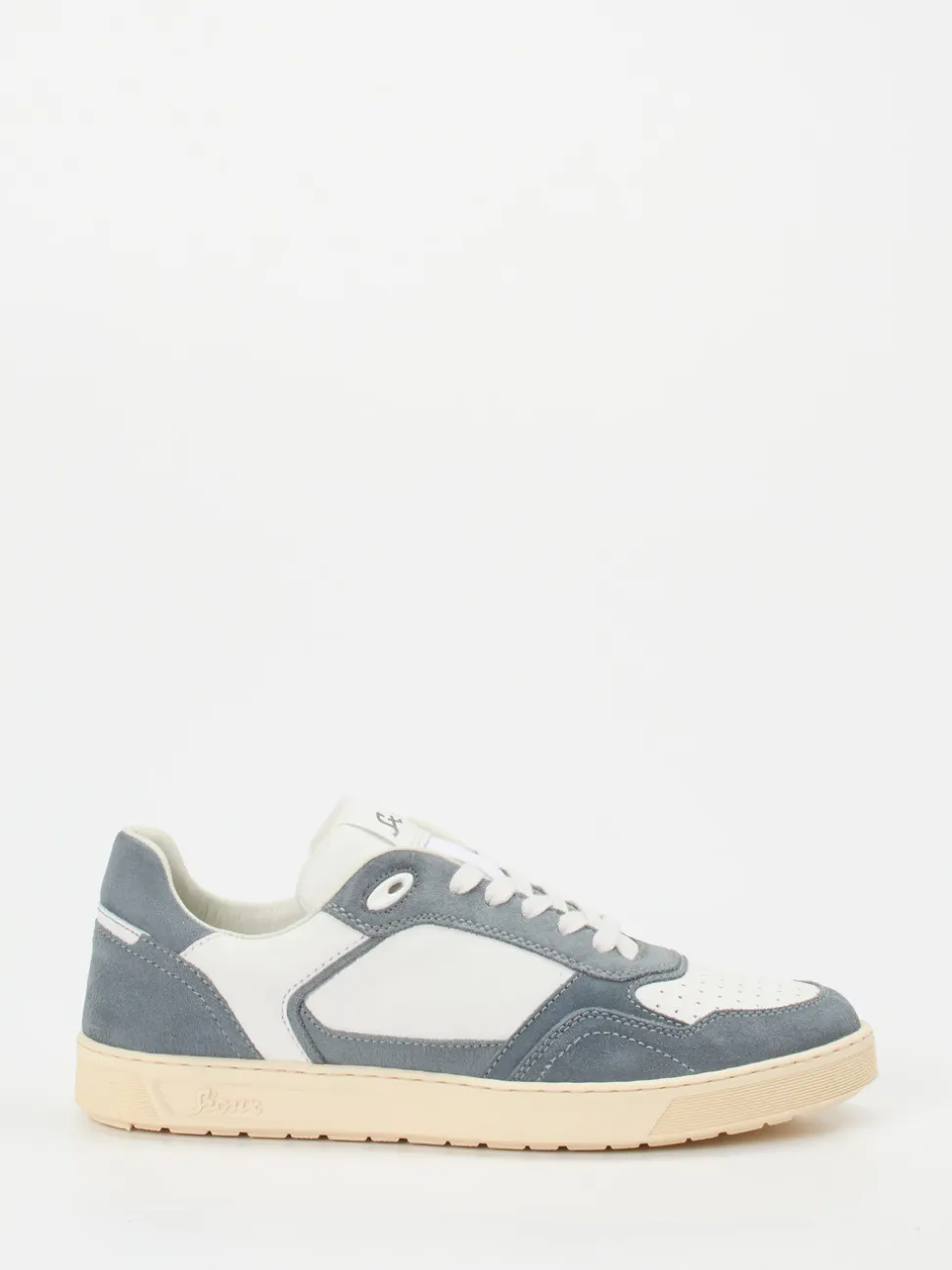 Sioux – Sneaker aus Kalbleder Offwhite-Blaugrau
