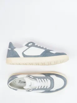 Sioux – Sneaker aus Kalbleder Offwhite-Blaugrau