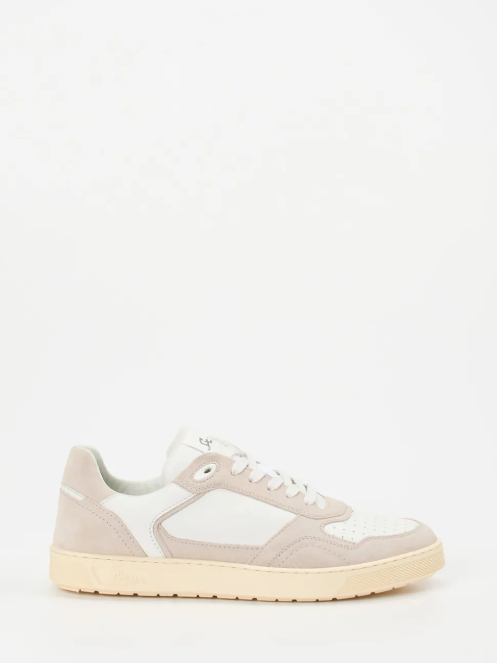 Sioux – Sneaker aus Kalbleder und Veloursleder Offwhite
