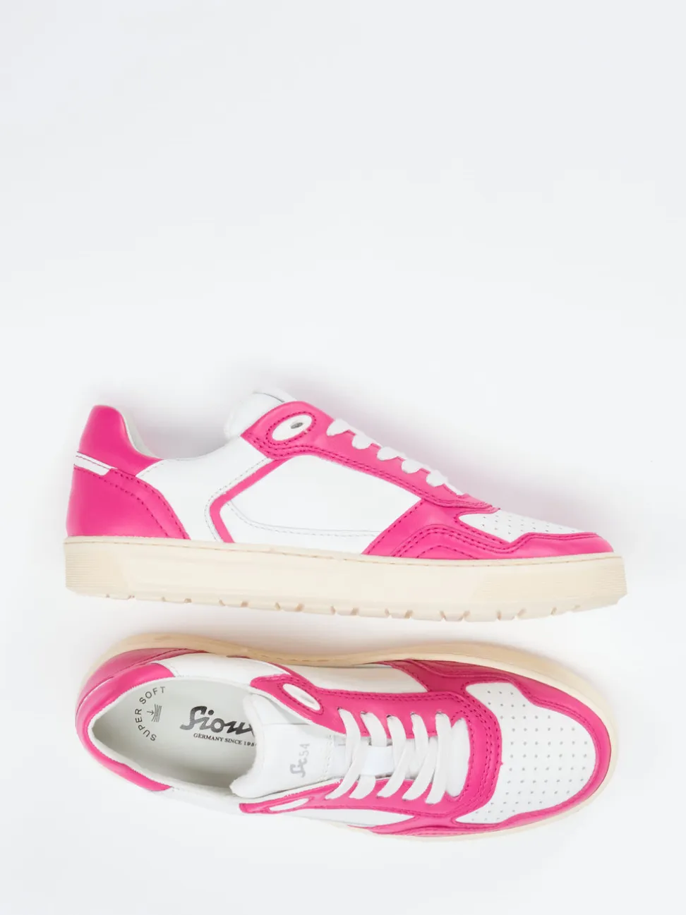 Sioux – Sneaker aus Kalbleder in Pink-Weiß
