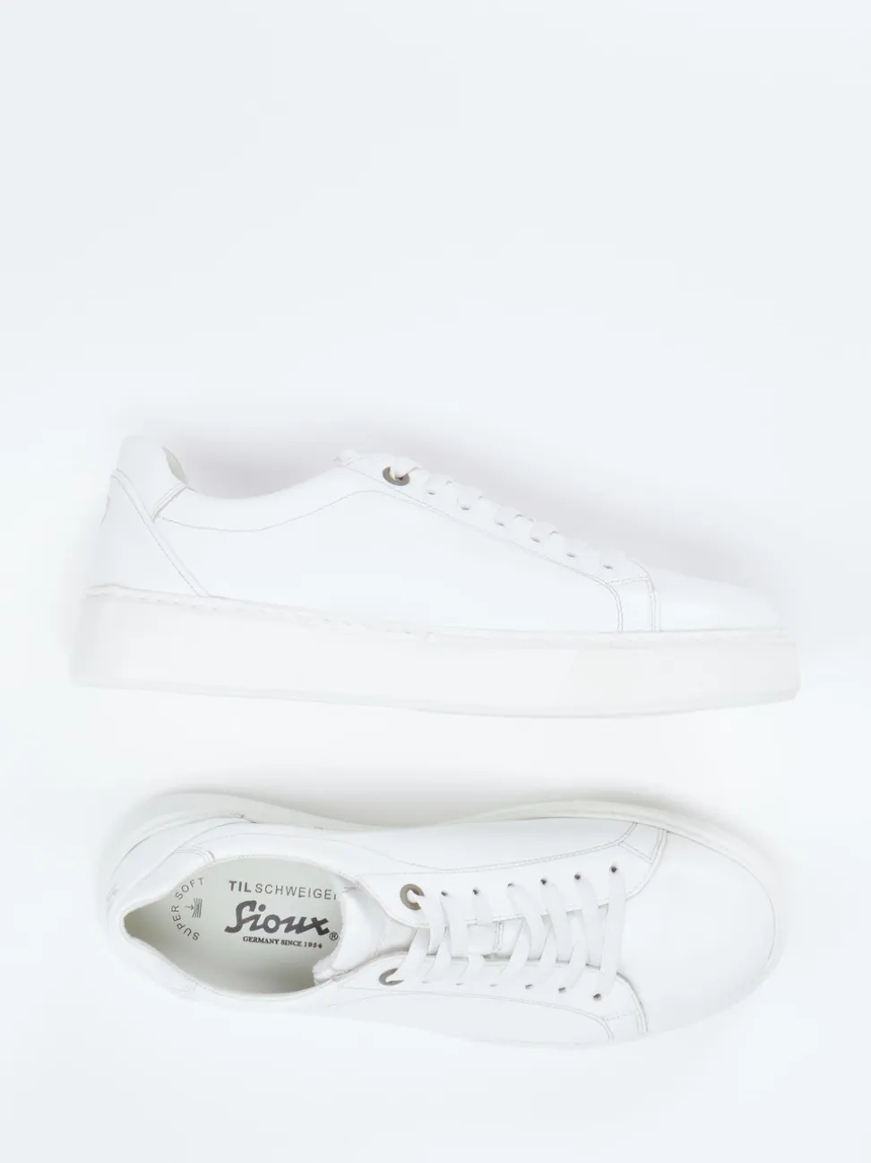 Sioux – Sneaker aus Kalbleder in Weiß