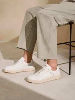 Sioux – Sneaker aus Kalbleder in Off-White