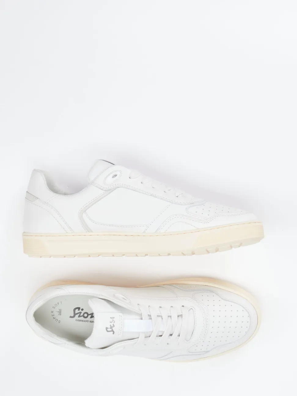 Sioux – Sneaker aus Kalbleder in Off-White