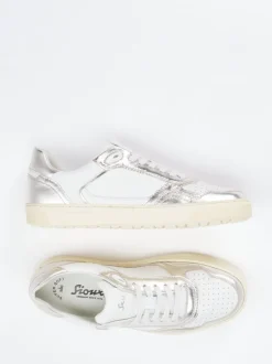 Sioux – Sneaker aus Kalbleder mit Metallic-Details