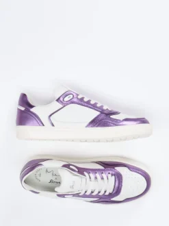 Sioux – Sneaker aus Lammnappa in Weiß Metallic