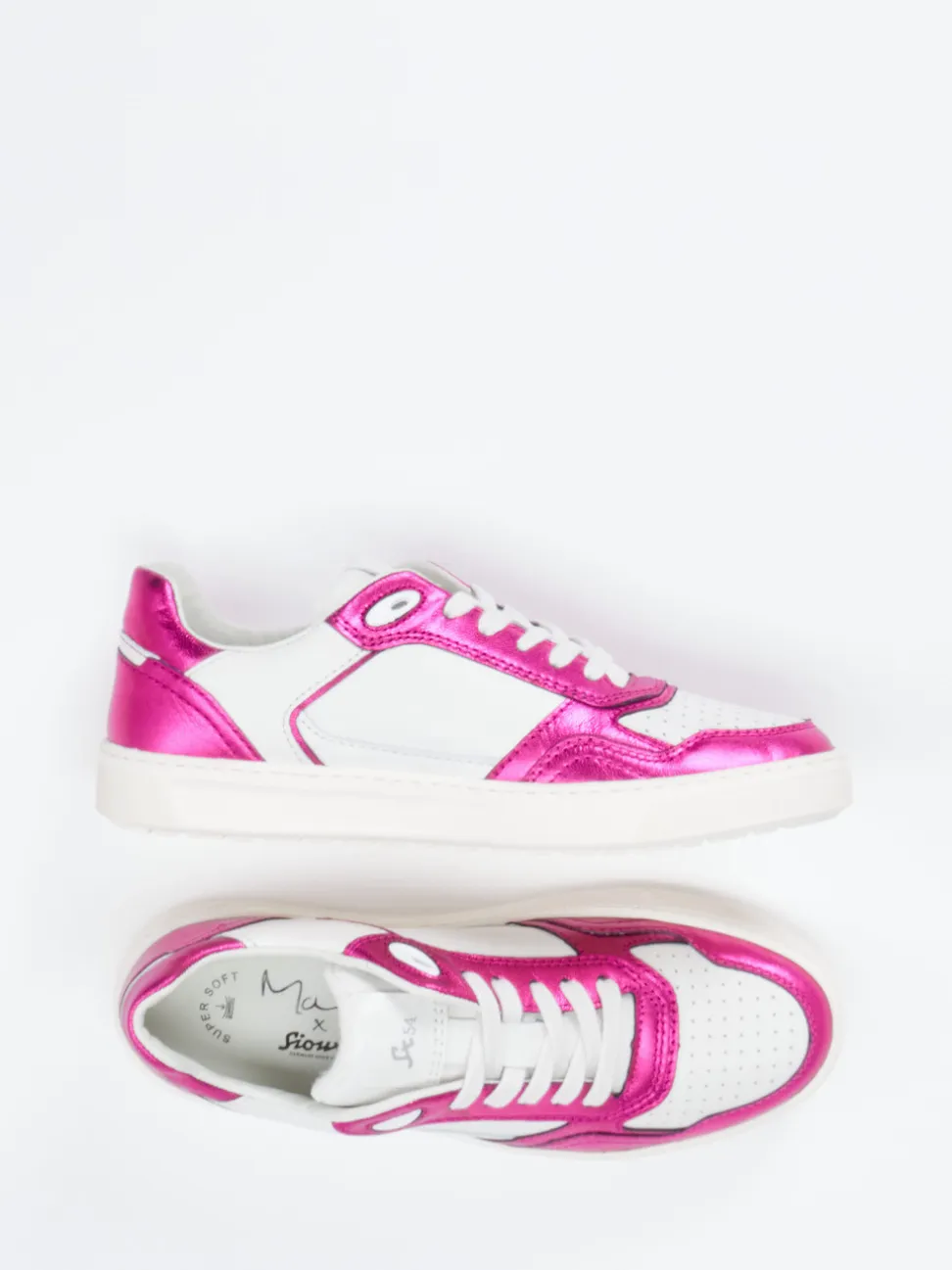 Sioux – Sneaker aus Lammnappa mit Metallic-Pink