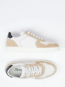 Sioux – Sneaker aus Leder mit Reißverschluss Beige
