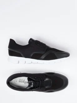 Sioux – Sneaker aus Mesh und Synthetikleder Schwarz