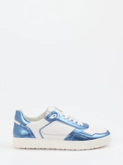 Sioux – Sneaker aus Metallic-Leder in Offwhite