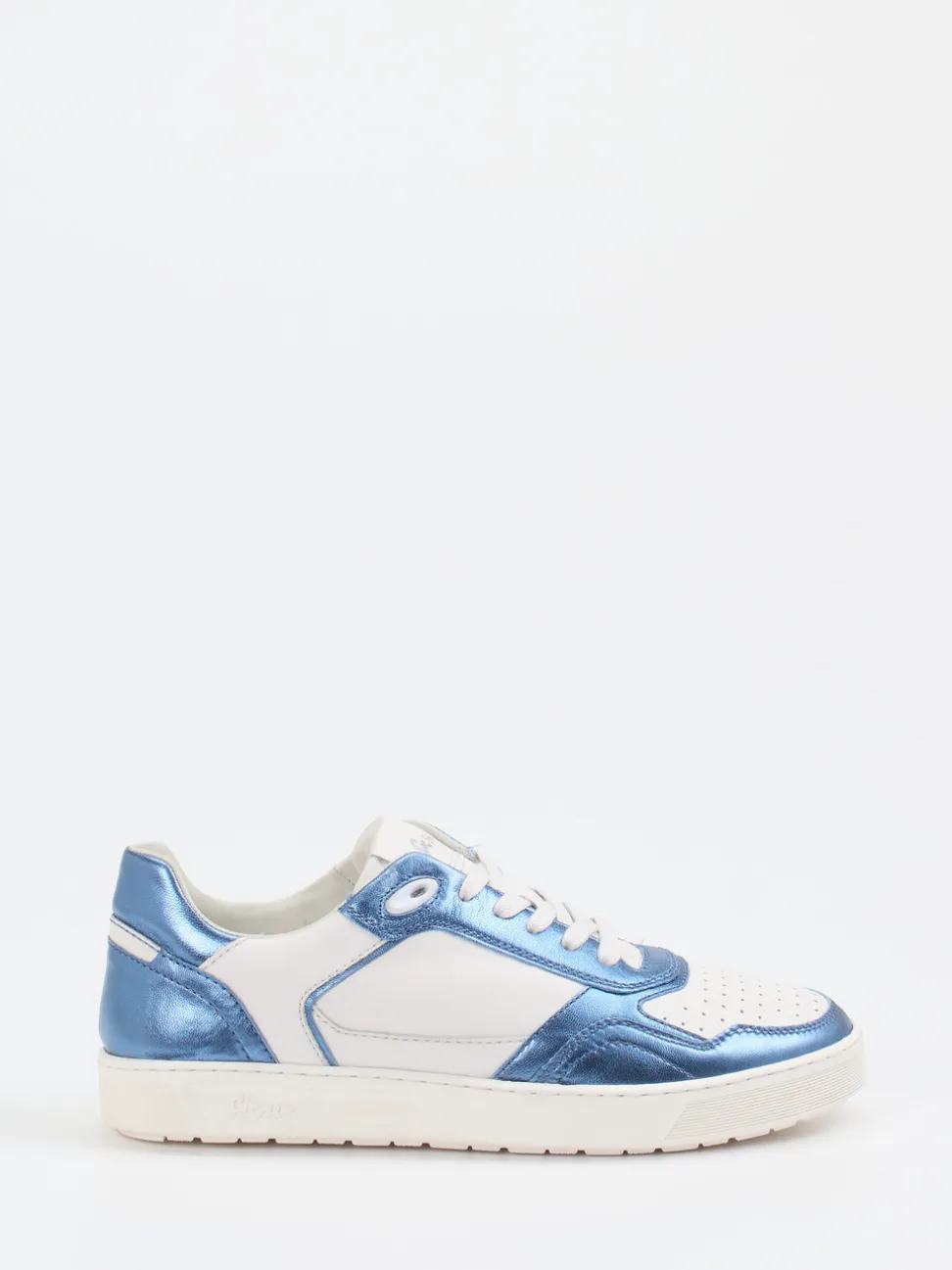 Sioux – Sneaker aus Metallic-Leder in Offwhite