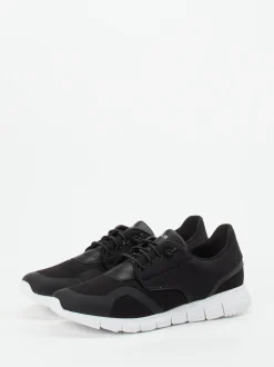 Sioux – Sneaker aus Textil und Mesh schwarz