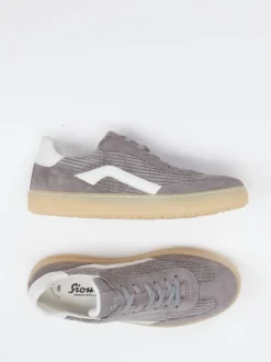 Sioux – Sneaker aus Veloursleder graubeige