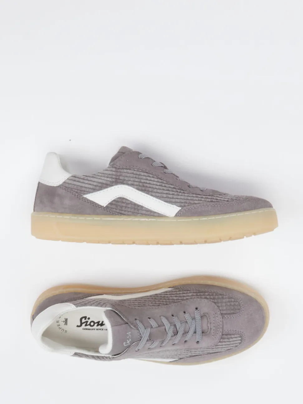 Sioux – Sneaker aus Veloursleder graubeige