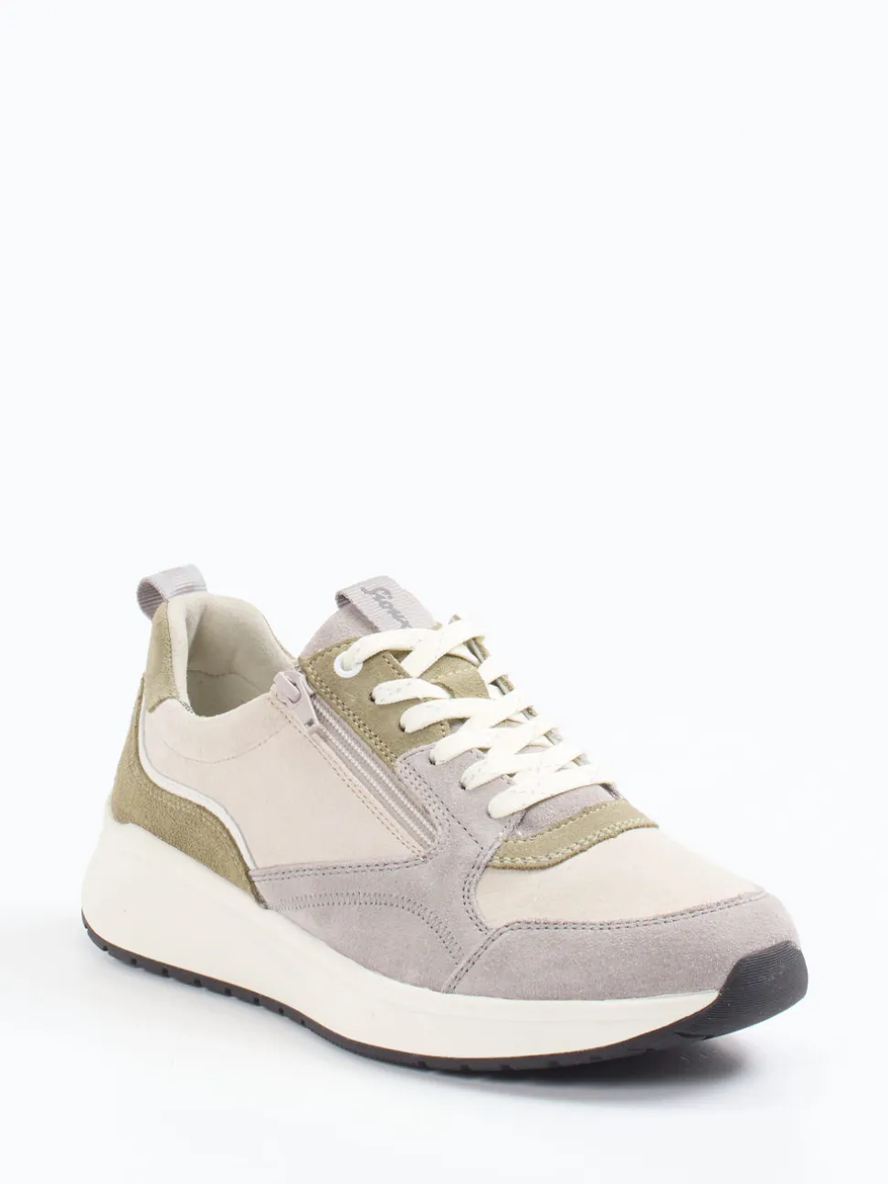 Sioux – Sneaker aus Veloursleder in Beigegrau