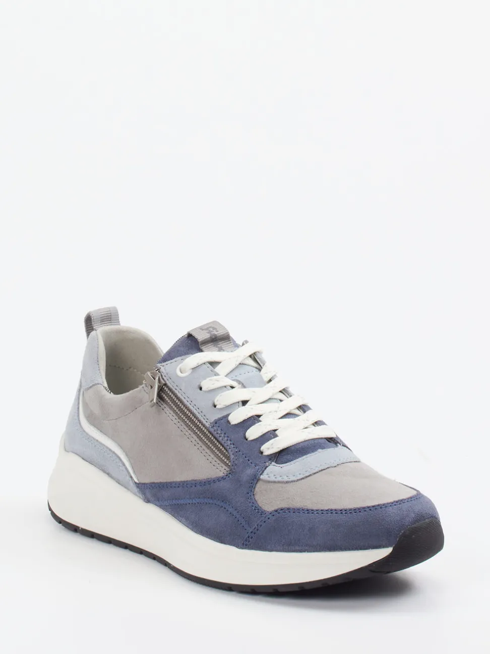 Sioux – Sneaker aus Veloursleder in Graublau
