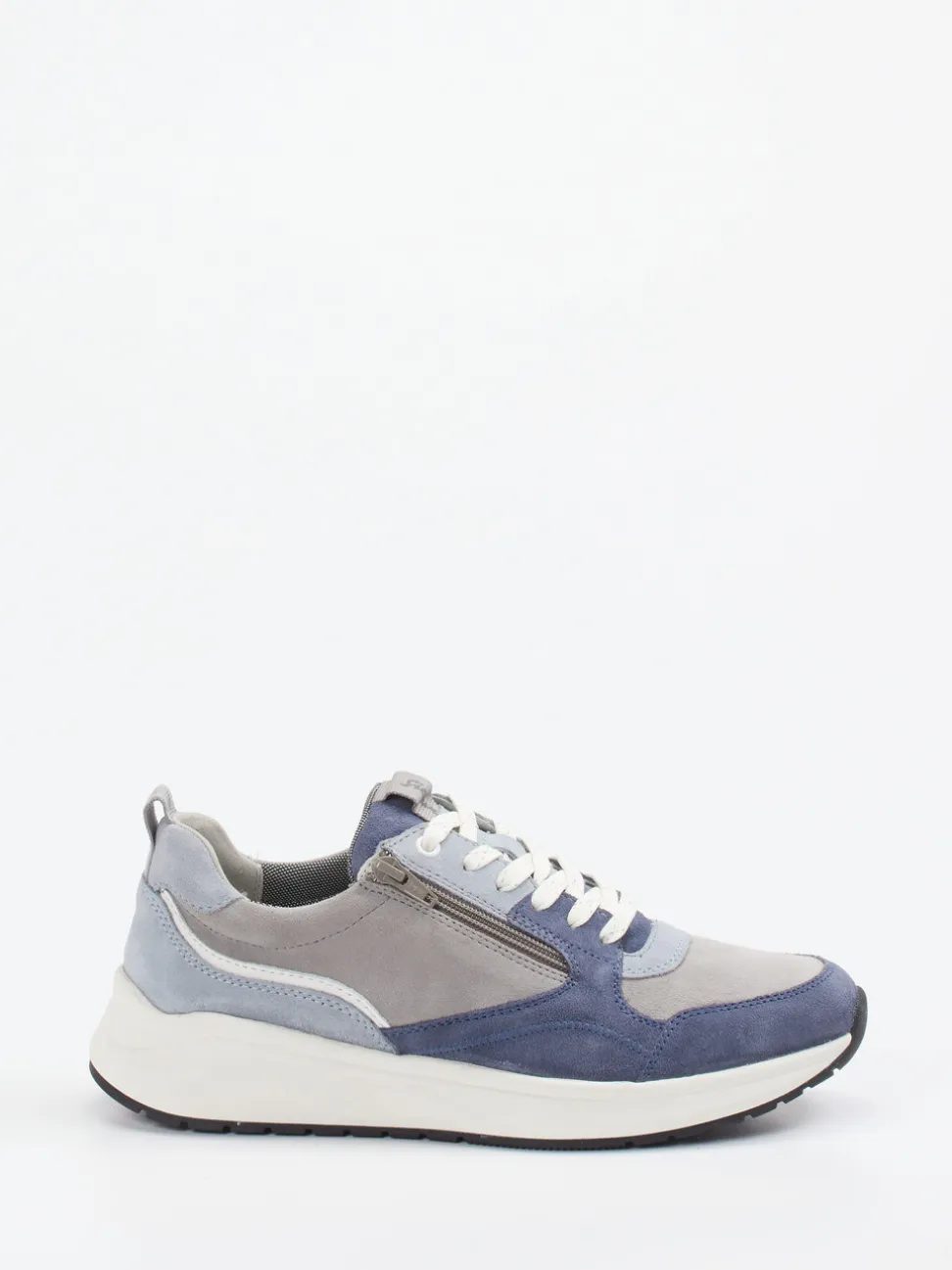 Sioux – Sneaker aus Veloursleder in Graublau