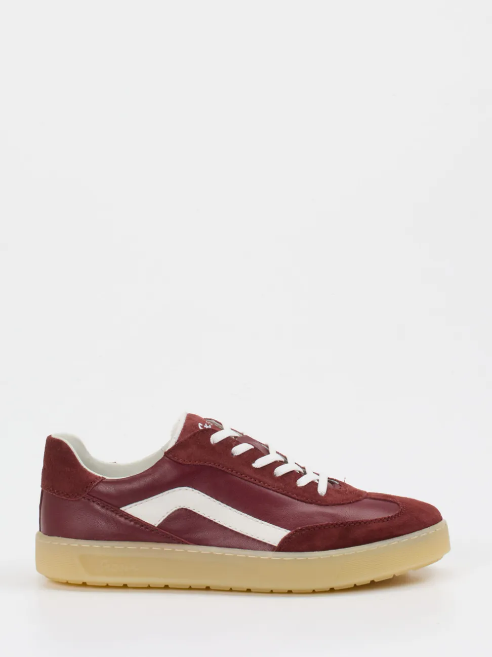Sioux – Sneaker aus Veloursleder und Glattleder weinrot