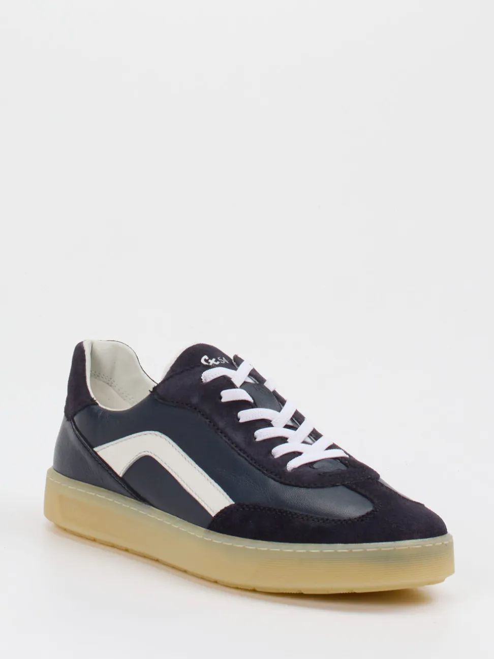 Sioux – Sneaker aus Velours- und Glattleder dunkelblau