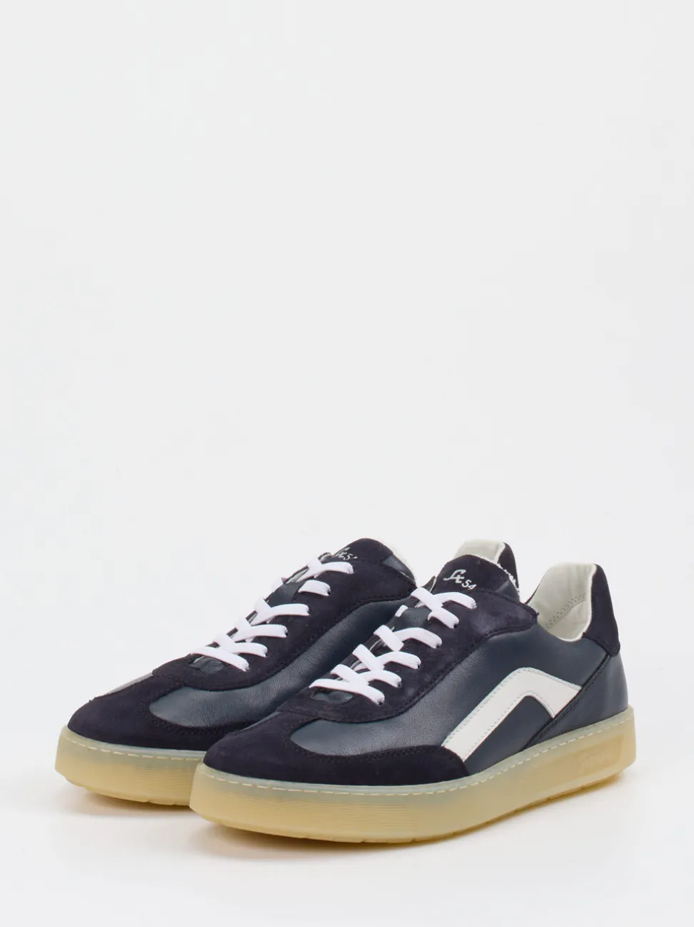 Sioux – Sneaker aus Velours- und Glattleder dunkelblau