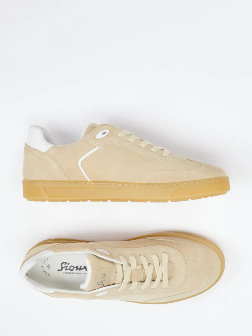 Sioux – Sneaker aus Veloursleder beige