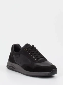 Sioux – Sneaker aus Velours- und Glattleder schwarz
