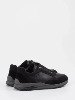 Sioux – Sneaker aus Velours- und Glattleder schwarz