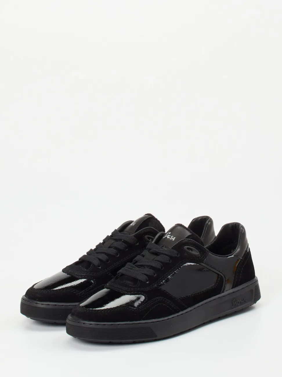 Sioux – Sneaker aus Velours- und Lackleder schwarz