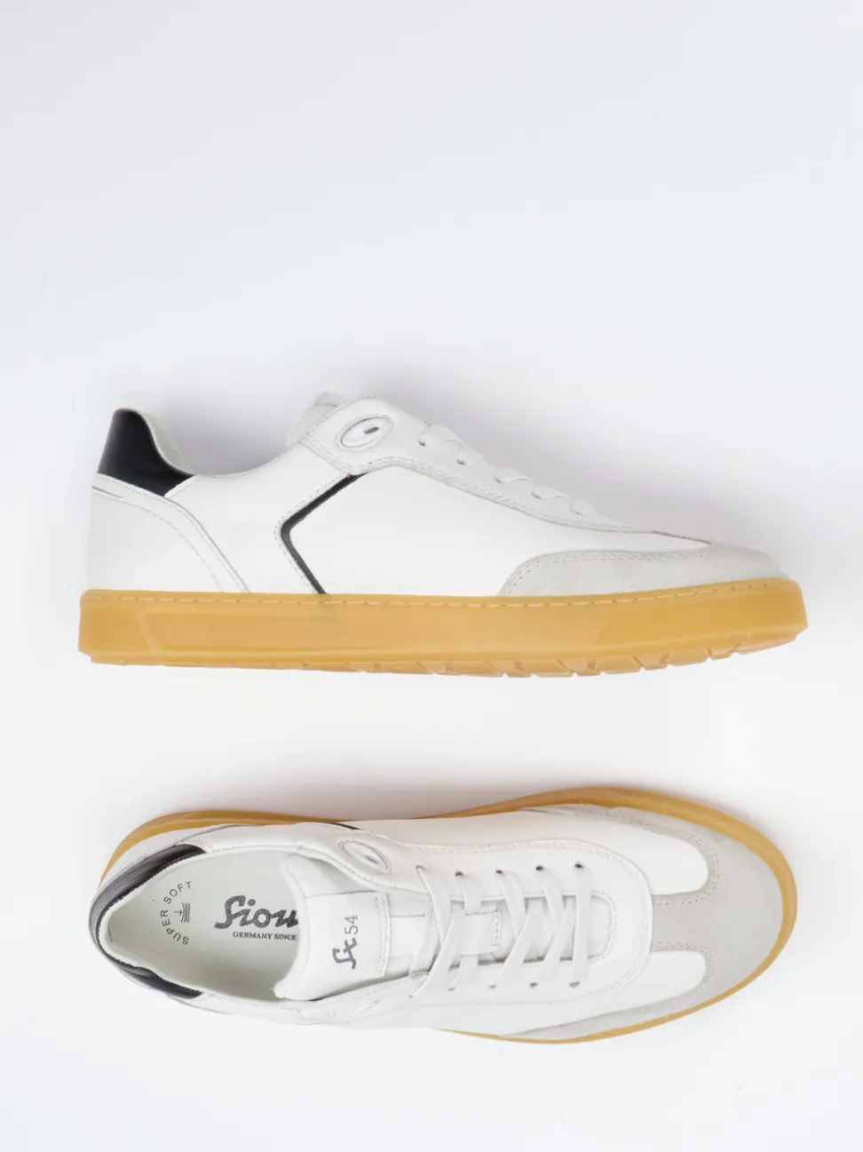 Sioux – Sneaker aus Velours- und Glattleder Weiß