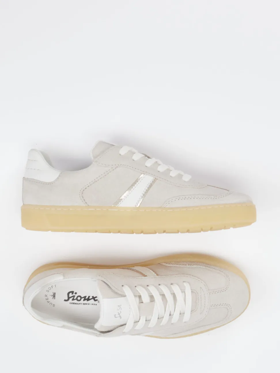 Sioux – Sneaker aus Veloursleder beigegrau