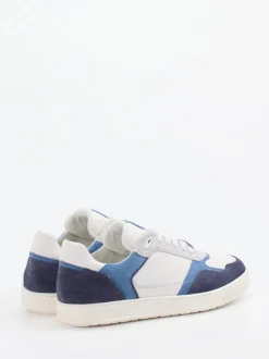 Sioux – Sneaker aus Velour/Leder in Off-White-Blau