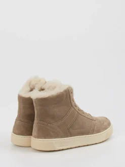 Sioux – Stiefeletten aus Veloursleder sandbeige