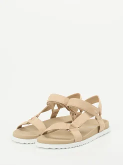 Sioux – Trekking-Sandalen aus Veloursleder beige