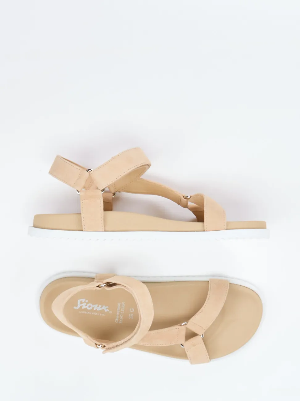 Sioux – Trekking-Sandalen aus Veloursleder beige