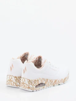 Skechers – Chunky-Sneaker aus Nubukleder Weiß