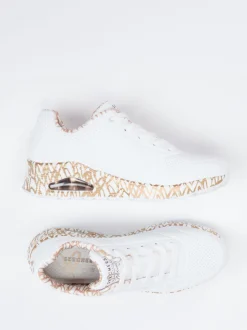 Skechers – Chunky-Sneaker aus Nubukleder Weiß